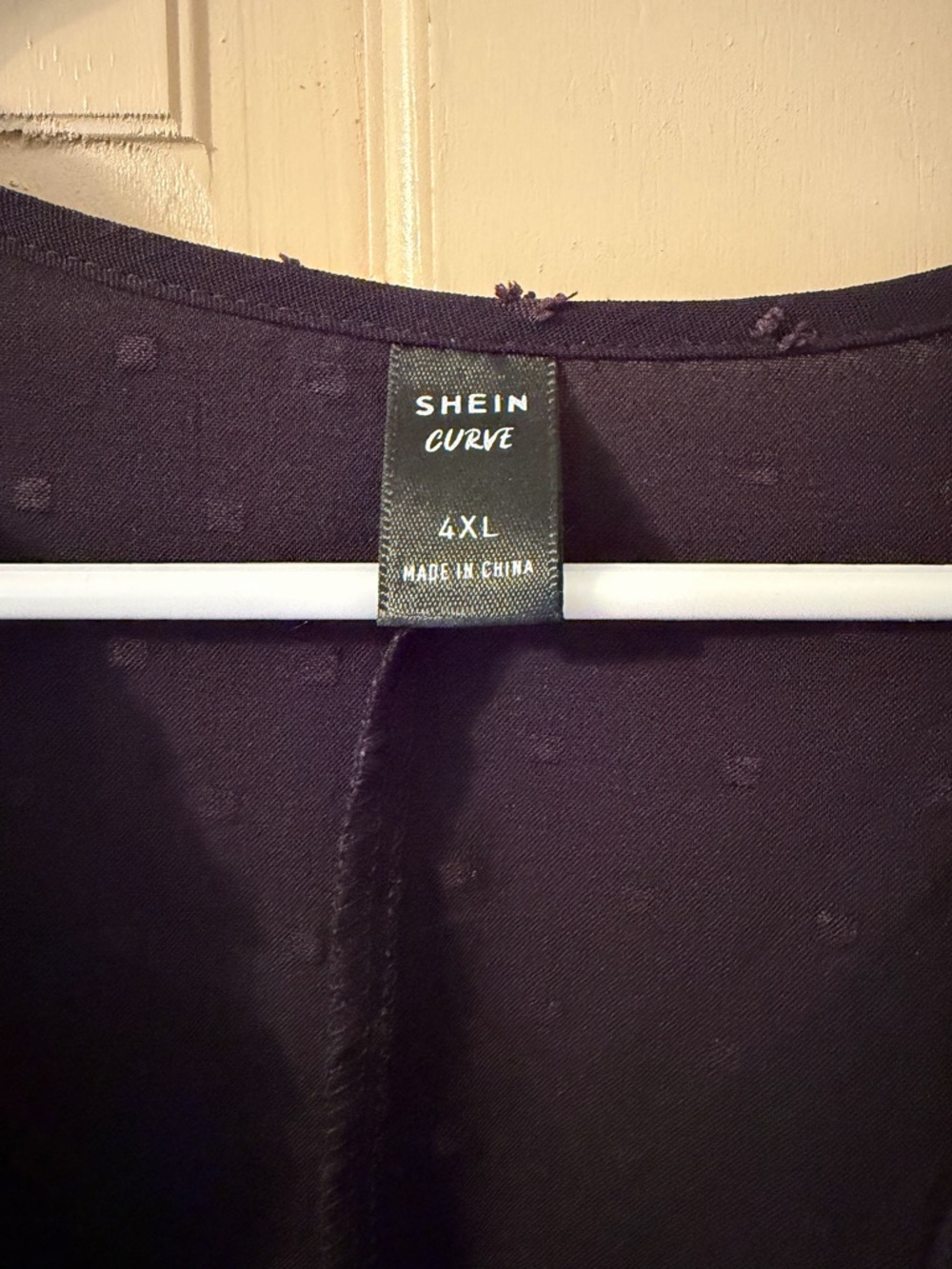 SHEIN Black Swiss Dot Peplum Blouse with Puff Sleeves - Picture 2 of 5